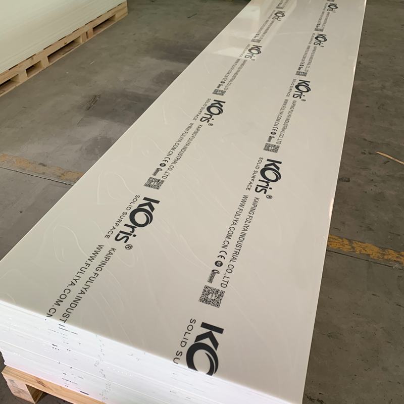 Encimera moderna impermeable Hoja de mármol acrílico de 12 mm Encimeras de superficie sólida blancas