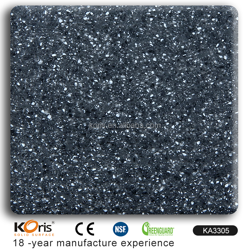 Personalizar Piedra artificial Superficie sólida negra Encimera Piedra acrílica