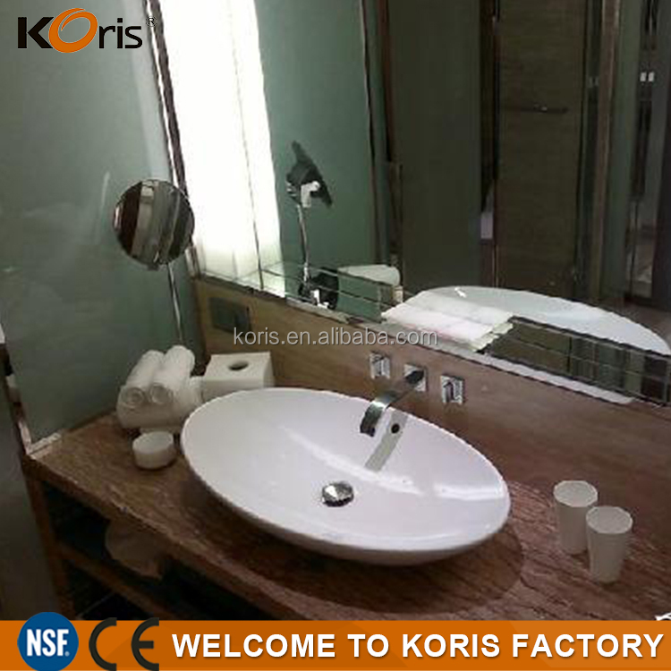 Lavabo de baño superior de piedra artificial comercial del fabricante de China Doble