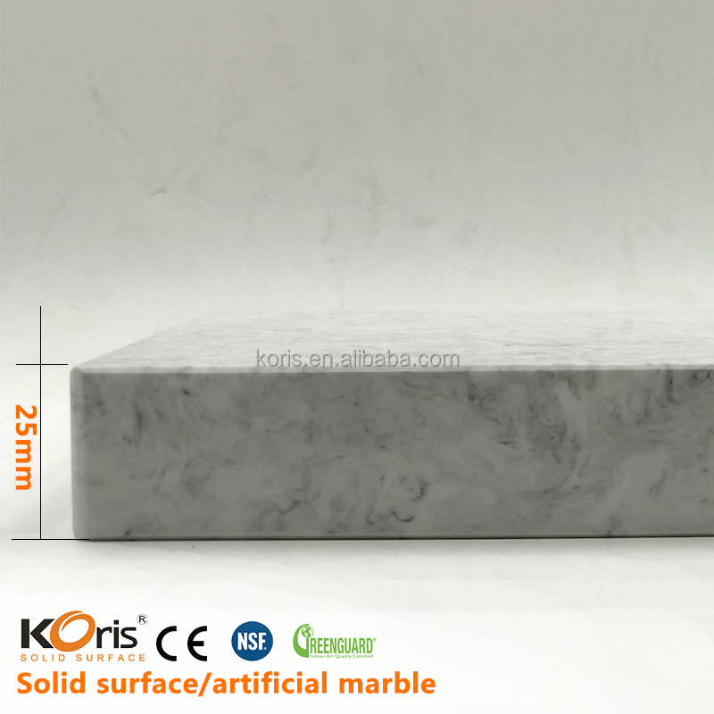 Superficie sólida acrílica, mármol artificial de 25 mm de espesor