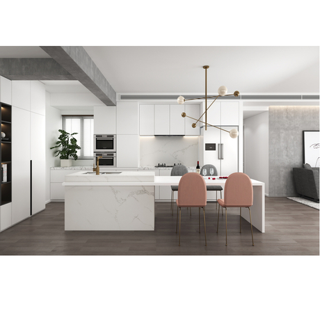 Hojas de superficie sólida de mármol artificial blanco Calacatta HW6801