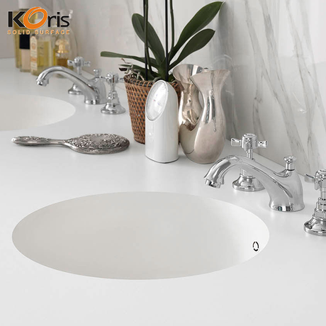 Superficie sólida de acrílico de piedra artificial material de la moda para la vanidad del cuarto de baño