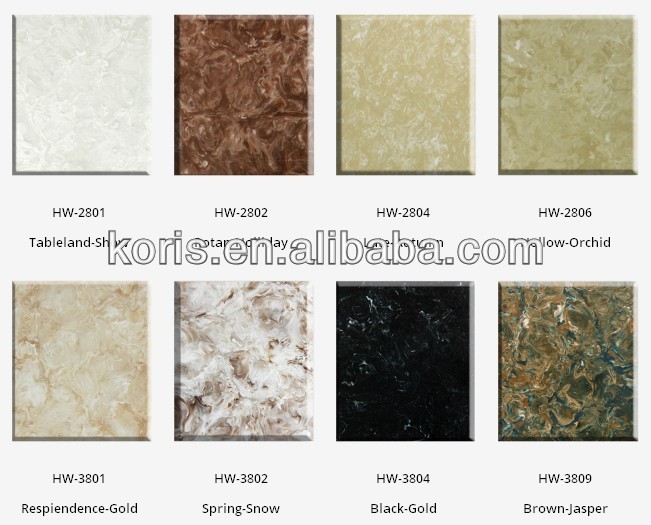 2016 material de superficie sólida koris/mármol de piedra artificial de china