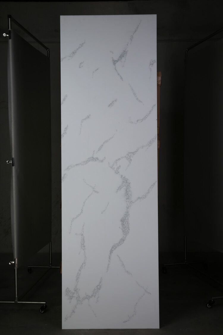 Hojas de superficie sólida de mármol artificial blanco Calacatta HW6801