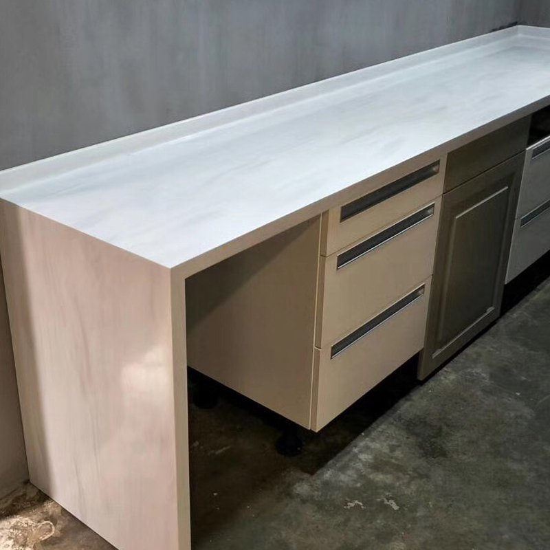 Losas de acrílico de resina para estantes, panel de pared de piedra, encimeras de cocina de superficie sólida blanca